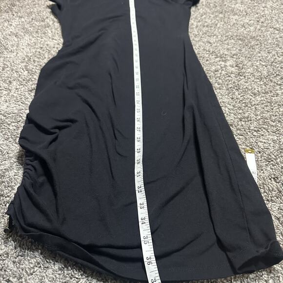 MICHAEL KORS Black Ruched Drawstring Mini T Shirt Dress Comfort Stretch Womens S - Picture 7 of 7